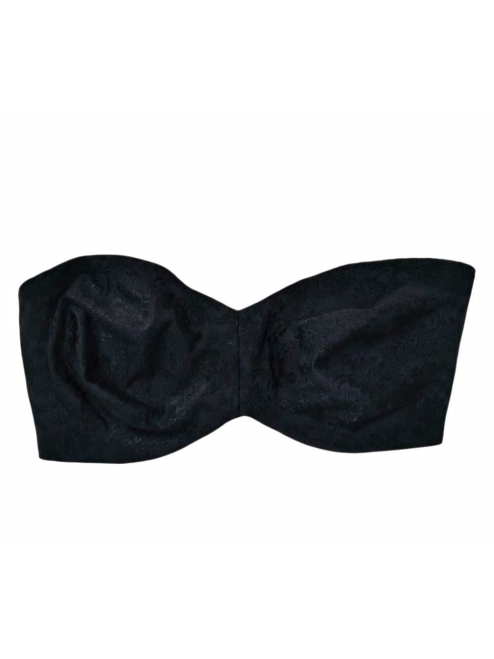 Delimira 36E Black Strapless Bra Underwire Floral Jacquard Boned Non Slip W592